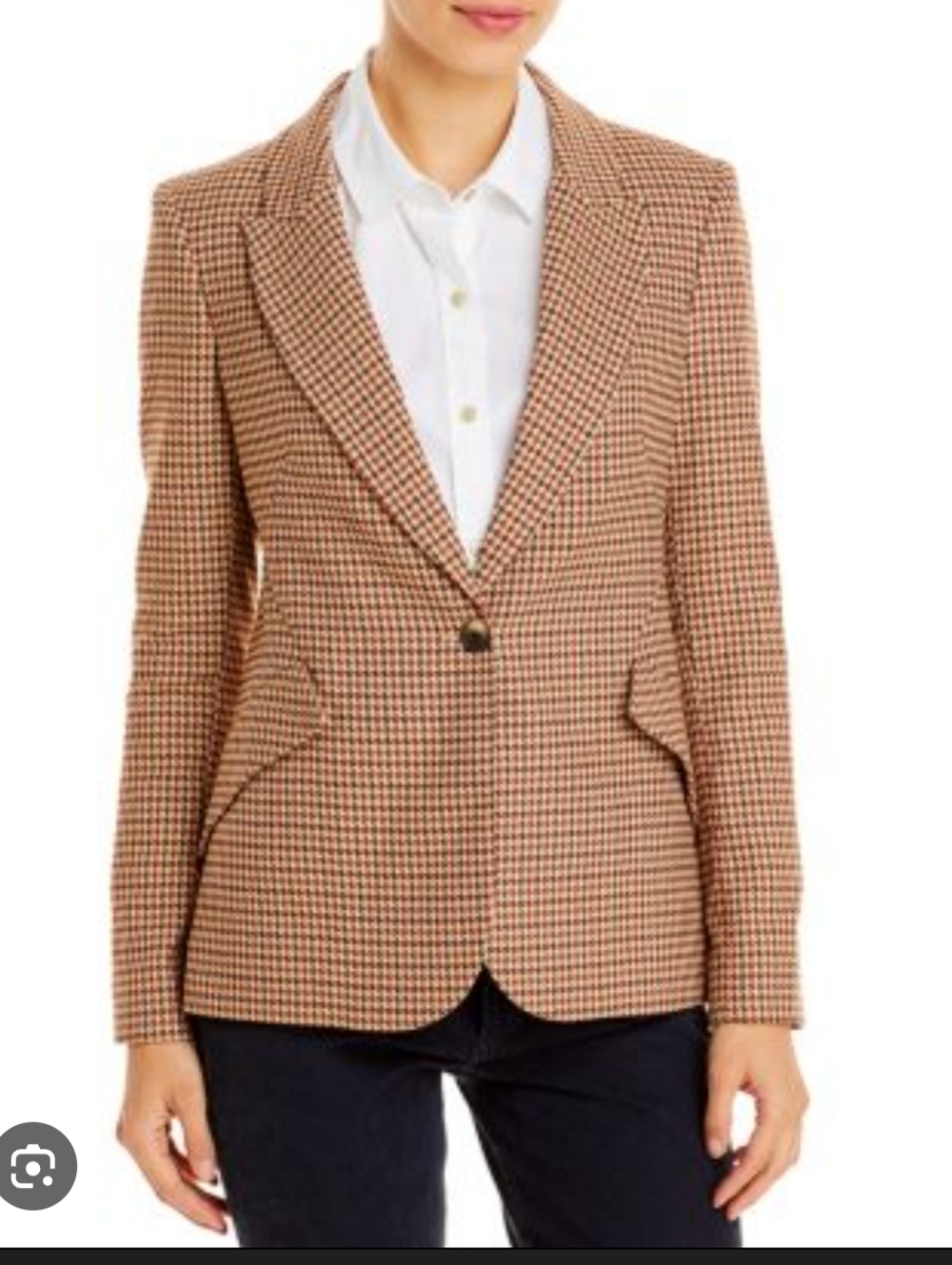 L'agence Chamberlain Houndstooth Blazer Women's Size 0 NWT Brown Black Red